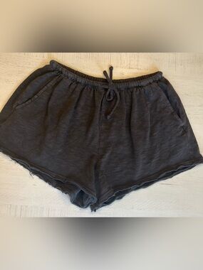 aerie Charcoal Drawstring Lounge Shorts with Pockets